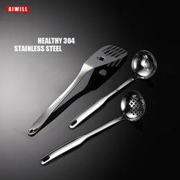 Utensils AIWILL 304 stainless steel spoon/slotted spoon/frying spatulahigh quality hot pot restaurant kitchen utensils and household