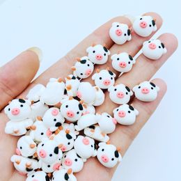 Decorative Objects Figurines 20 Pcs Cute Mini Cartoon Young Cow Flat Back Resin Cabochons Scrapbooking DIY Jewellery Craft Decoration Accessories H17 230428