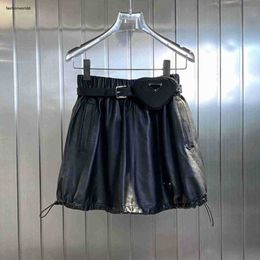Skirts Women Designer New Letter Rubber Ribbed Panel Pleated High Waist Slim Half Short Skirt with Belt Clothes