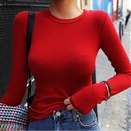 Women's Blouses Solid Tees Long Sleeve Shirt Women Tops Casual White Slim Blouse High Stretch Office Woman Blusas 12579