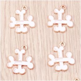 Charms 10Pcs Cartoon Funny Halloween Crossed Bone Metal Charm Diy Accessory Earrings Necklace Keychain Jewelry Making Findings Drop Dh6Rx