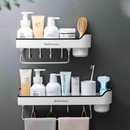 ONEUP Corner Bathroom Shelf Wall Mounted Shampoo Shower Shelves Holder Storage Rack Organiser Towel Bar Accessories 210423274z
