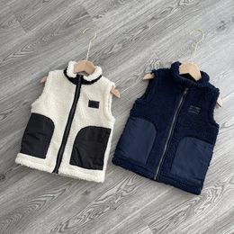 kids designer clothes fashionable children's brand men and women's children's wear stand-up collar thickened warm shoulders children's waistcoat waistcoats