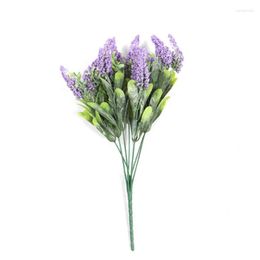 Decorative Flowers Artificial Lavender UV Resistant Faux Fake Flower Garden Porch Window Home Decor Silk Plants Wedding Bouquets