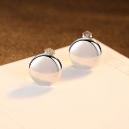 Retro Mirror Design Round Stud Earrings Women Fashion Luxury Brand Plating 18k Gold s925 Silver Earrings Charming Sexy Female Wedding Party Jewellery High-end Gift