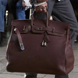 Leather Handbag 50cm Black Large Bag 2023 Capacity Business Fitness Luggage Colour Can Be Customised L