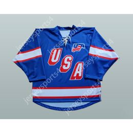 Custom USA UNITED STATES OF AMERICA HOCKEY JERSEY NEW Top Stitched S-M-L-XL-XXL-3XL-4XL-5XL-6XL