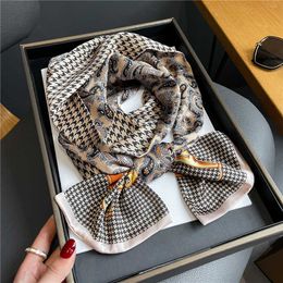 Scarves Elegant Paisley Skinny Scarf Women Shawl Scarfs Hair Bands Silk Ribbon Wrist Wrap Neck Tie Belt Scarves Female Accessories J230428