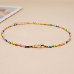 Chains Go2boho Colorful Rainbwo Mixed Japan Bead Choker Gold Chain Necklaces For Women Statement Summer Beach Dainty Gift