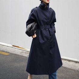 Women's trench coat, solid color, simple, medium length jacket trend 2x