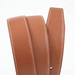 Belts Top Layer Cowhide Double-sided Use Belt Classic Lychee Pattern Palm To Send 3.2CM H Hardware Buckle Gift Box