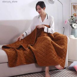 Electric Blanket Electric Blanket USB Adjustable Throw Heated Thermal Shawl Portable Travel Folding Warmer Cape Household Silver Gray Q231130