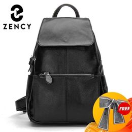Zency Fashion Soft Genuine Leather Large Women Backpack High Quality A Ladies Daily Casual Travel Bag Knapsack Schoolbag Book 211322S