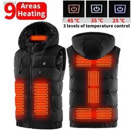 Men's Vests 9 Areas Electric Heated Vest for Men and Women Jacket - Lightweight and Warming Coat for Keeping Warm in Cold Weather Q231129