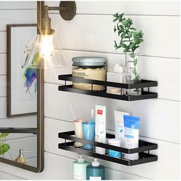 Organisation Bathroom Shelf Corner Shampoo Storage Rack Shower Organiser With Hook Carbon Steel Kitchen Spice Jar Holder Bathroom Accessories
