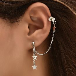 Dangle Earrings ALYXUY 2Pcs Trendy Star Pendant Chain