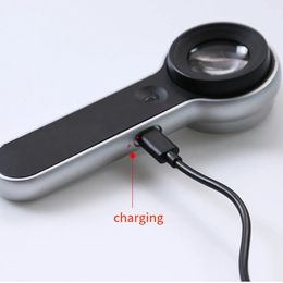 Magnifying Glasses 6 LED Reading Magnifier 60X USB Rechargeable C Cable Handheld Magnifying Glass 30mm Lens for Jewellery Appreciation 231128