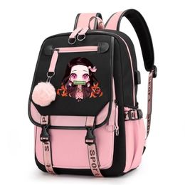 Demon Slayer Nezuko Backpacks for Men Anime School Bag for Teenager Canvas Laptop Back Pack Women Rucksack Anime Nezuko Backpack 2262x