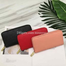 3 Colours Long Purse Man Embossed Printing Leather Women Wallets Luxury Lady Multicolor Coin Purse Single Zipper Wallet236i