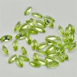 Good Quality Marquis 2X4-4X8 Five Sizes Facet Cut Authentic Natural Peridot Semi-Precious Loose GemStone For Jewellery Setting 30pcs2480