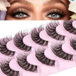 False Eyelashes 10 Pairs 3D Faux Mink Lashes Natural False Eyelashes Fluffy Soft Wispy Volume Dramatic Long Cross Eyelash Extension Makeup Q231129