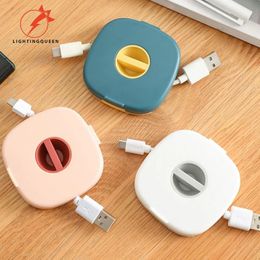 Other Electronics Cable Organiser Rotating Winder Box Plastic Portable Wire Storage Case Usb Charger Holder Mouse Earphone Cord 231128