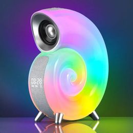 Portable Wireless Louds Music Stereo Sound Subwoofer Computer S ers Bluetooth S er App Control LED Night Light Lamp Alarm Clock 1G9HX