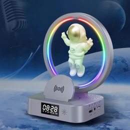 Computer S ers Cute Suspended Spaceman S er with Wireless Charging Alarm Clock Multifunction Colourful Light 231128