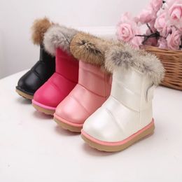 Boots JGSHOWKITO Girls Fashion Snow For Kids Children Rubber Toddler Boys Girl Toddlers Warm Cotton Plush Fur 231128