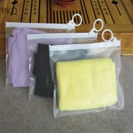 50pcs Small Bag Zipper Clear Storage Bag for Cosmetic Underwear Transparent Plastic Packaging Storage Pouch 16x13cm2455