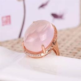 Vintage silver rose quartz ring 15mm 20mm big size gemstone ring solid 925 sterling silver Jewellery fashion silver rose quartz ring252r