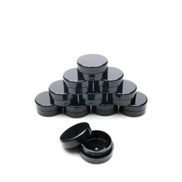 3Gram Cosmetic Sample Empty Jar Plastic Round Pot Black Screw Cap Lid, Small Tiny 3g Bottle, for Make Up, Eye Shadow, Nails, Powder, Pa Lvbc