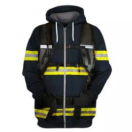 Herren Hoodies Sweatshirts Hipster Cosplay Feuerwehrmann 3D Gedruckt Feuerwehr Jacke Männer Frauen Mode Pullover Jungen Streetwear Kleidung Große Größe 231129