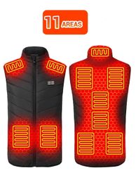 Men's Thermal Underwear Heating Vest Men Winter Heated Vest Clothes Hunting Ski Heating Jacket Anti-freeze Clothing USB Powered Clothing 17Areas 231128