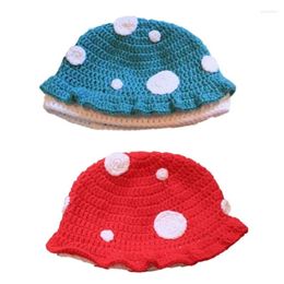 Berets Funny Knitted Beanie Hat Stylish Mushroom Halloween Large Slouchy Party Hats Drop