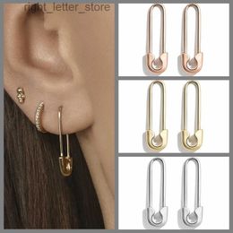 Stud New Safe Pin Hoop Earrings for Women Fashion Hip Hop Metal Hanging Earrings Wholesale Jewellery Accessories Gifts YQ231128