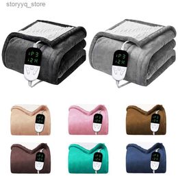 Electric Blanket Electric Blanket Winter Double Layer Flannel Blanket Washable Heated Mattress Temperature Control Warmer Throw Blanket 150X180Cm Q231130