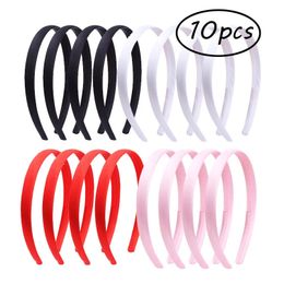 Hair Accessories 10pcs hair accessories children's birthday DIY hairpin cute cloth 1.5cm 2cm headband satin plastic headband accessories 231129