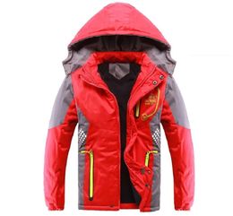Clothing Sets Waterproof Girls Boys Rain Jacket Patchwork Print Kids Outfits Fleece Child Coat Children Outerwear Spring Autumn 3 12 Years Old 231128