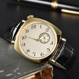 Men's Luxury Watch High-end quartz movement Square Watch frame Design Black leather strap Men's Designer Watch 41 mm luxury case