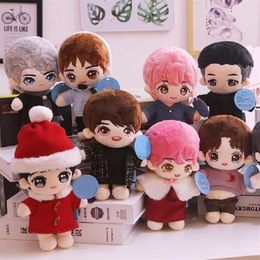 20cm cartoon Star doll plush toy cute kpop boy doll filled plush pillow soft toy plush doll with clothing Christmas gifts 201006284z