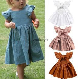Kız Elbiseleri 2023 Yaz Çocuk Kızlar Elbise Pamuk Keten Kolsuz Dış Giyim Güzel Bebek Kostüm Kıyafetleri Toddler Baby Partyvaiduryb