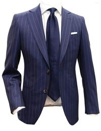 Men's Suits Stripe Blazer Two Buttons Notch Lapel Tuxedos For Business Casual Daily