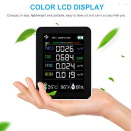 In 1 PM2.5 TVOC HCHO AQI CO2 Metre Digital Temperature Humidity Tester LCD Carbon Dioxide Detector Air Quality Monitor