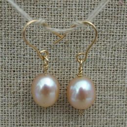 Rice Pearl Earrings Light Pink Natural Freshwater Pearl Dangle Earring 925 Silver Jewellery Lady's Wedding Birthday Gift202q