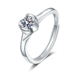 New D-color Flower Bud 1 Carat Mulberry Stone Ring High-end Precision Craftsmanship S925 Sterling Silver Ring