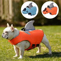 set Dog Life Vest Summer New Shark Fin Pet Life Jacket Large Medium and Small Dogs Reflective Swimwear