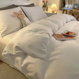 Bedding sets White Quilt Cover Skin-friendly Comforter Covers Simple Style Bed Linen for Home funda nordica Soft Duvet Covers No Pillowcase 231129