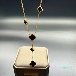 Fashion Designer Jewellery Classic 4/Four Leaf Clover locket Necklace Choker chains 18K Plated gold girls Gift