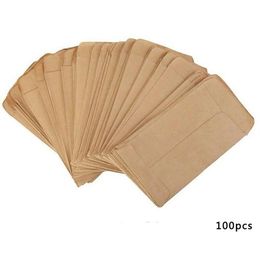 Planters & Pots 100pcs pack Kraft Paper Seed Envelopes Mini Packets Garden Home Storage Bag Food Tea Small Gift255d